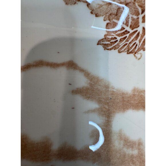 Vintage Woods Burslem England Oval Turkey Platter Brown Transferware 21"x17" - Picture 6 of 9